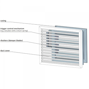 Multiblads transfer brandspjæld til generel ventilation: Model WIP/T & WIP/T-G - Design Illustration